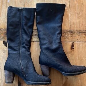 Ara luftpolster black gray gortex knee-high zip up city all weather boot 8